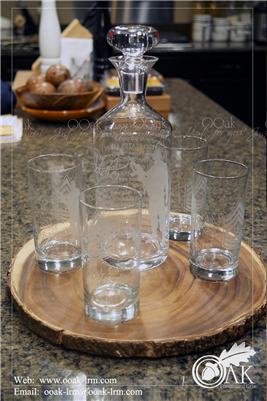 Etched Decanter Set