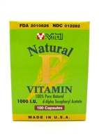 Vitamin E 1000 IU 100% Natural Softgels (100)