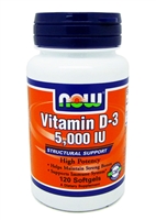 NOW Vitamin D-3 5000 IU 120 Softgels