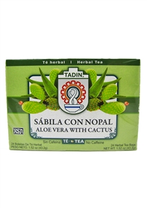 Tadin Sabila con Nopal/ Aloe Vera with Cactus Tea 24 Tea Bags