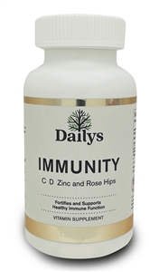 Dailys Immunity C, D, Zinc and Rose Hips 120 Tablets