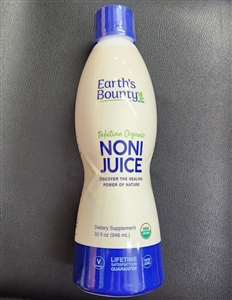 Earth's  Bounty Tahitian Organic Noni Juice 32 fl oz 946 ml Halal, Kosher
