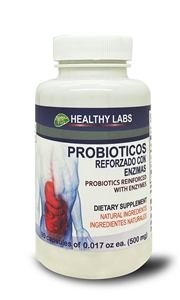 Healthy Labs PROBIOTICOS Probiotics Reinforced with Enzymes  500mg 90 capsules
