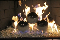 6 inch black on White high fire Terracotta fireball