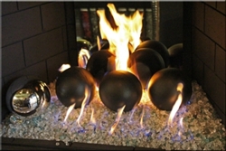 6 inch Matte Black, high fire Terracotta fireball