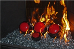 High fire Red on Dark Brown porcelain coated high fire Terracotta fireball