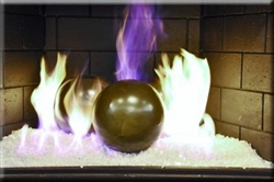 Large eight inch Light Brown high fire terracotta Fireball