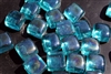 Blue square shaped fire crystals