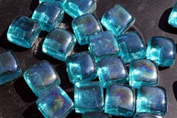 Blue square shaped fire crystals