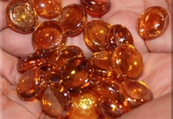 Round Amber drop fire crystals