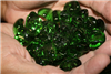 Odd shaped green colored fire crystals