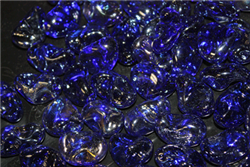 Odd irregular shaped dark deep blue colored fire crystals
