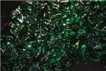 Odd irregular shaped Emerald Green fire crystals