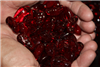 Odd irregular shaped rich red colored fire crystals