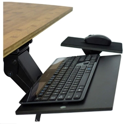 KT1 Under Desk Stand-Up Keyboard Tray with Negative Tilt (Black)