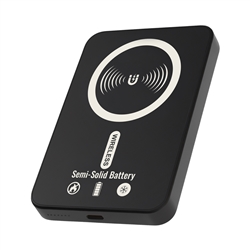 Uncaged Ergonomics Slim 5000 mAh Magnetic Wireless Power Bank with USB-C PD (BLACK)