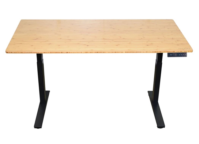 Uncaged Ergonomics (RUBB48) Rise Up Electric Height Adjustable Sit/Stand Desk, with Real Bamboo Desktop, Memory, Dual Motors (Bamboo Top/Black Frame)
