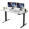 Uncaged Ergonomics (RUBW) Rise Up Electric Height Adjustable Sit/Stand Desk, Memory, Dual Motors (White MDF Top/Black Frame)
