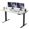 Uncaged Ergonomics (RUBW) Rise Up Electric Height Adjustable Sit/Stand Desk, Memory, Dual Motors (White MDF Top/Black Frame)