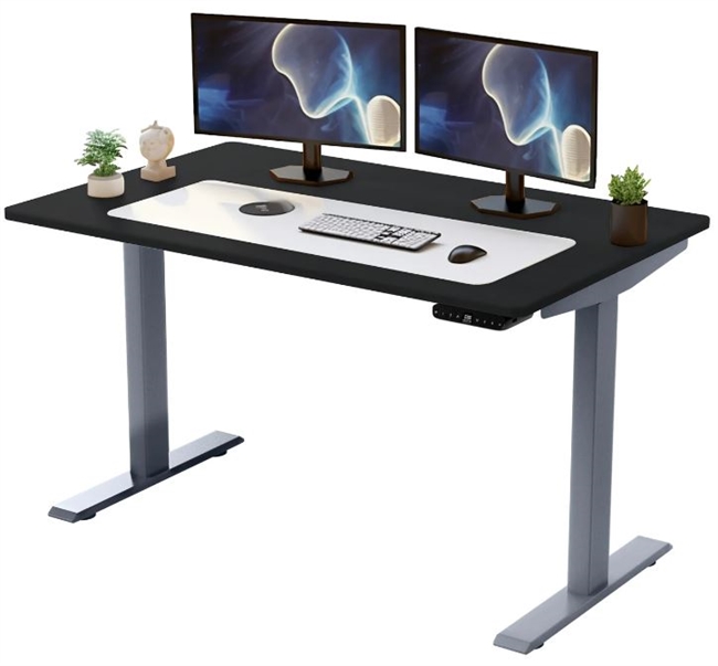 Uncaged Ergonomics (RUGBKMDF60) Rise Up Electric Height Adjustable Sit/Stand Desk, Memory, Dual Motors (Black MDF Top/White Frame)