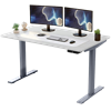Uncaged Ergonomics (RUGW) Rise Up Electric Height Adjustable Sit/Stand Desk, Memory, Dual Motors (White MDF Top/Grey Frame)