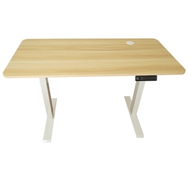 Uncaged Ergonomics (RUe-wm) Rise Up Essential Electric Height Adjustable Sit/Stand Desk (Natural Top/White Frame)