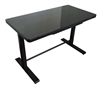 Uncaged Ergonomics (RUglass) Rise Up Electric Height Adjustable Sit/Stand Desk (Black Glass Top/Black Frame)