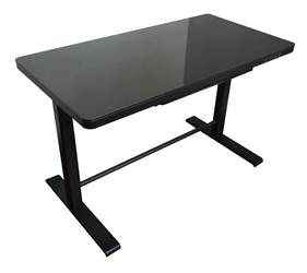 Uncaged Ergonomics (RUglass) Rise Up Electric Height Adjustable Sit/Stand Desk (Black Glass Top/Black Frame)