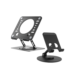 RISE Adjustable Laptop Desk Stand, Reading & Tablet Stand and Adjustable Phone Stand Bundle (Black)