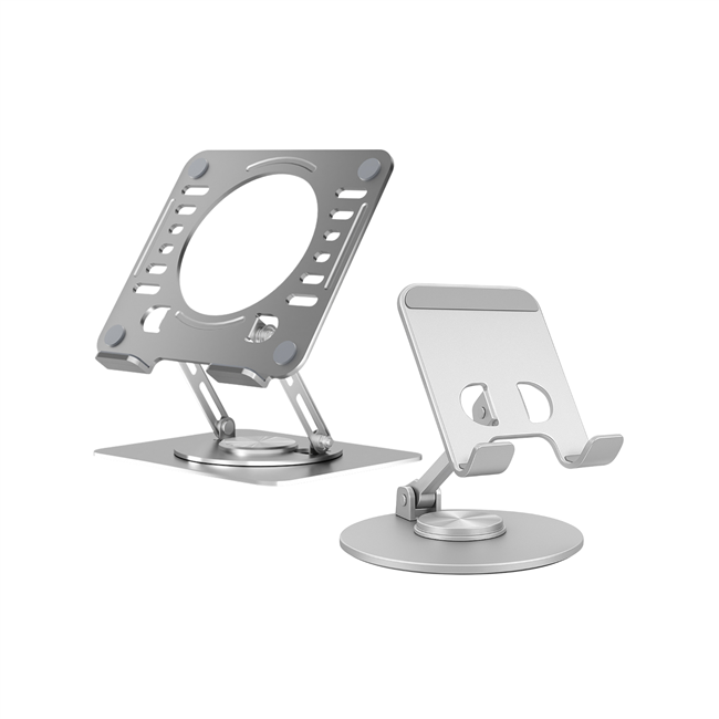 RISE Adjustable Laptop Desk Stand, Reading & Tablet Stand and Adjustable Phone Stand Bundle (SILVER)