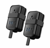 Uncaged Ergonomics Travel Charger Non Surge Cruise Approved Power Strip w/3 AC, 2 USB ports, 1 Fast Charging USB-C, 3ft Cable (BLACK 2 PACK)