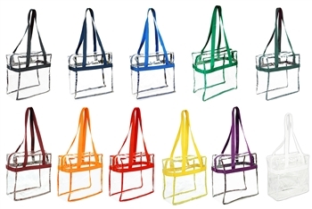 12" x 12" x 6" Clear Zipper Tote with Handles | 3003