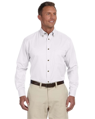 Harriton Men's Easy Blendâ„¢ Long-Sleeve Twill Shirt with Stain-Release | M500