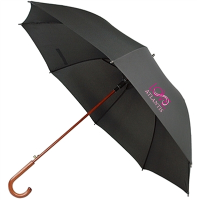 60" Auto Open Wood Shaft and Hook Handle Umbrella | 1351