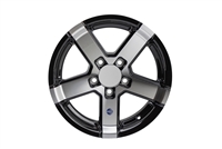 HiSpec 15" 5 lug on 4.5 " Series 7 Aluminum Trailer Wheel -black/silver