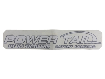 PJ Trailer "Powertail" Logo/Decal -White