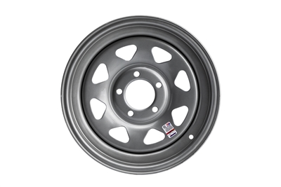 15" Silver Steel Modular Trailer Wheel 5-lug on 4.5"