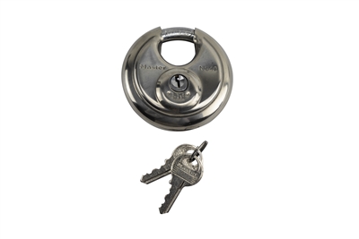 Stainless Steel High Security Disc Padlock w/ 2 Keys