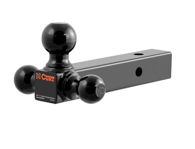 Curt 3-Ball 2" Receiver Straight Mount with 1-7/8",2",and 2-5/16" Balls -10,000 lbs. -BlackFinish