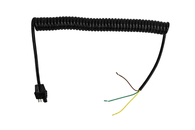 Wesbar 4 Flat Plug and 11 Ft. waterproof molded coiled trailer cord.