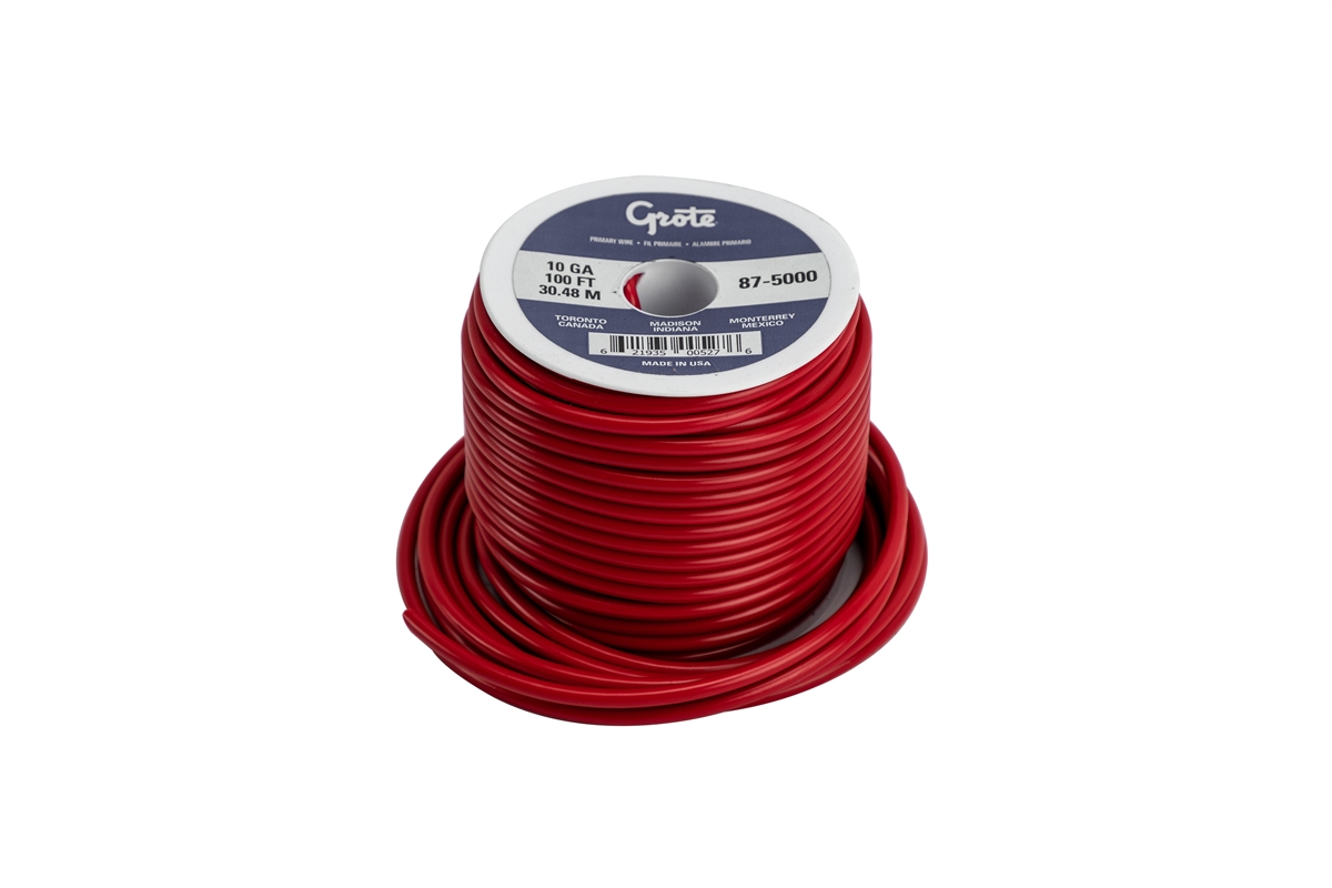 Grote 100 Ft. Roll of 10 Gauge Thermo Plastic Wire -Red