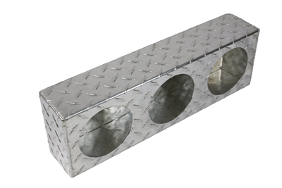 4" Round Aluminum Diamond Plate Light Box (3 light holes)