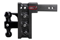 Gen-Y Mega-Duty 10K 7-1/2" Drop  Adjustable Ball Mount w/ 2" & 2-5/16" Versa-ball and Pintle Lock