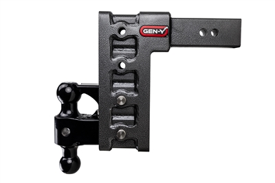 Gen-Y Mega-Duty 2-1/2" 21K 9" Drop Adjustable Ball Mount w/ 2" & 2-5/16" Versa-ball and Pintle Lock