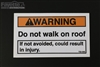 Do Not Walk on Trailer Roof Sticker