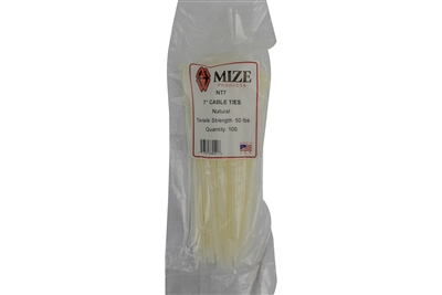 MIZE Products  NT7 7" Cable Zip ties -clear  (Pack of 100)