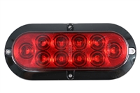 6.5" LED Oval Stop Turn & Tail Light - Plastic Housing - Red