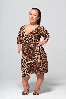 Animal Print Wrap Dress