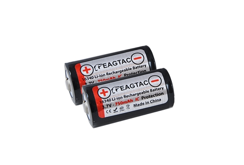 Eagletac 16340/RCR123A Li-Ion 3.7V Protected Rechargeable Battery