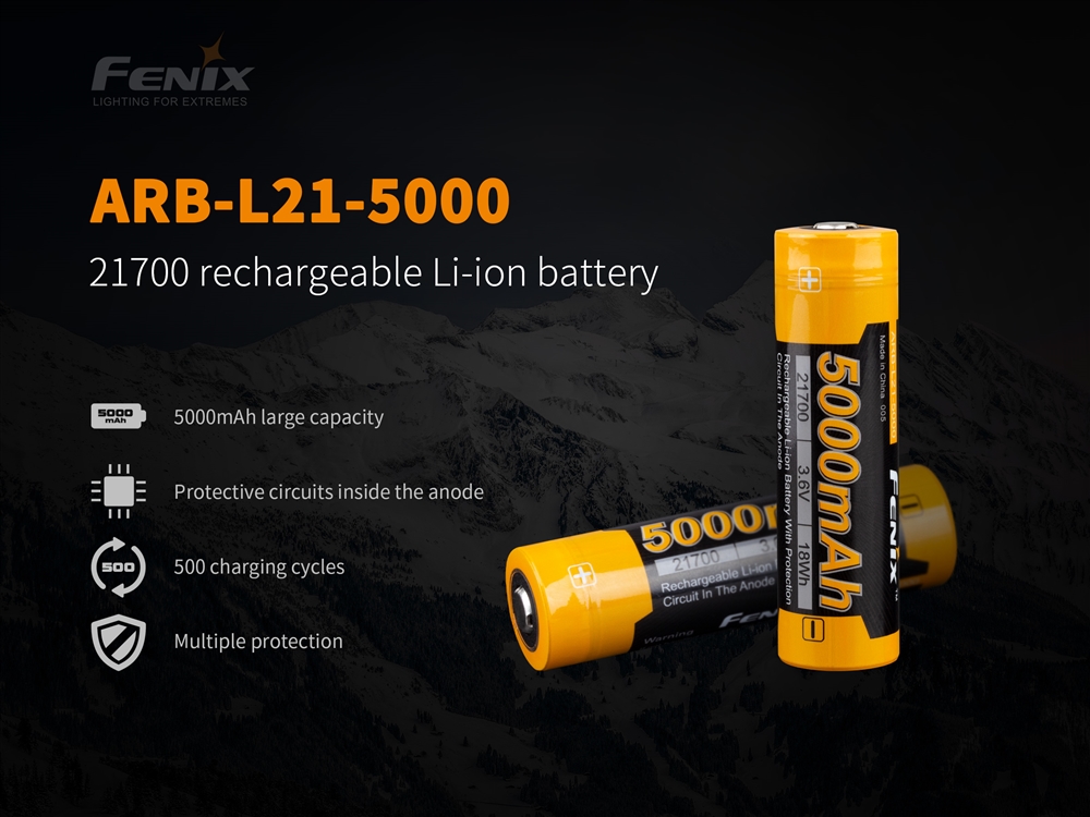Batterie 21700 5000mAh Rechargeable par USB - Orca